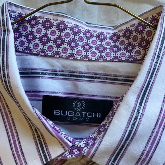 Bugatchi Striped button shirt men’s - Picture 7 of 12